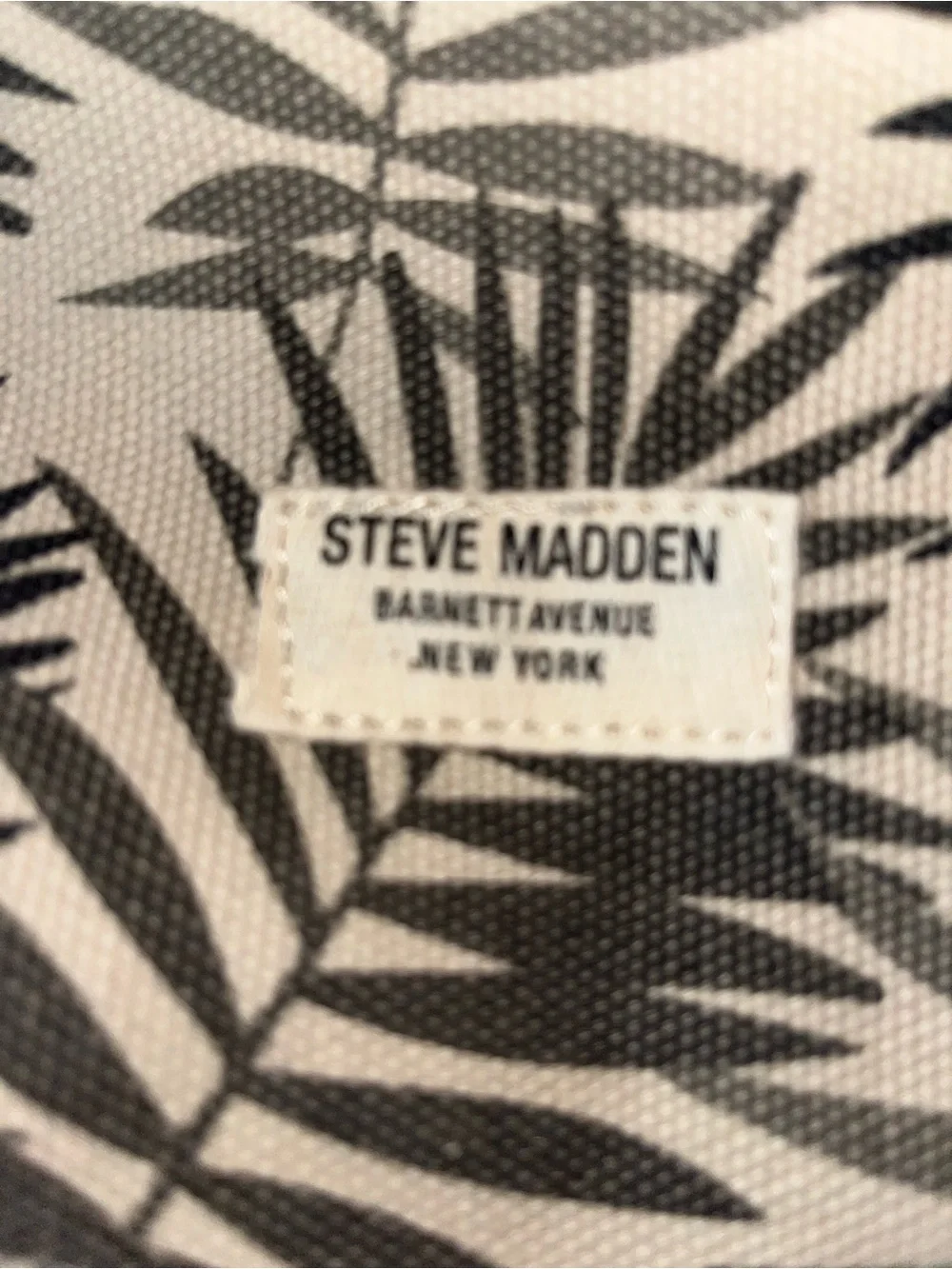 Steve Madden Black & Cream Botanical-Print Backpack